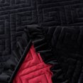 thumbnail image 6 of JML Velvet Quilt Set Queen Size 3 Pieces, Soft Velvet Diamond Pattern Bedspread Coverlet Quilted Bedding Set, with 2 Pillow Shams,Black, 6 of 7