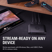 Elgato Game Capture 4K S with Chat Link Pro – 4K60, 1440p120, 1080p240 Capture, VRR Passthrough, HDR10, works with Windows/Mac/iPad, PlayStation Voice & Gameplay Audio Recording Cable included