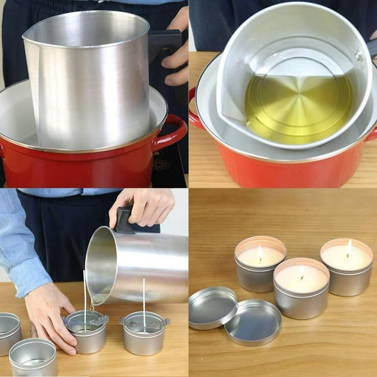 Candle Making Pouring Pot,Aluminum Candle Making Pitcher Dripless Pouring  Spout, Melting Pot,with Heat-Resisting Handle 