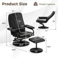 thumbnail image 3 of Costway Reclining Chair with Ottoman Lounge Accent Armchair Padded Seat Footrest Black, 3 of 10