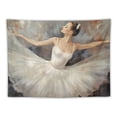 thumbnail image 5 of COMIO Dancer Tapestry Wall Hanging White Cute Ballerina Dancing Oil Painting Room Decorative Wall Tapestry for Men/Women/Girl/Boy Polyester 40x30 Inch, 5 of 7