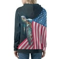 thumbnail image 3 of Renewold Oversize Zip Up Hoodies for Women Size 2XL Patriotic Retro American Flag Tops Sea Turtle Graphic Sweatshirts Elasticity Skin-friendly Jacket Outdoor Holiday Streetwear with Pocket, 3 of 5