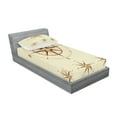 thumbnail image 2 of Ambesonne Vintage Fitted Sheet & Pillow Sham Set, Compass Nautical Retro, Twinxl, Beige Tan, 2 of 2