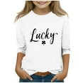 thumbnail image 1 of Blusas y camisas de manga larga y cuello redondo para niños con estampado del Día de San Patricio, manga 3/4/cuello redondo tres cuartos, parte inferior y superior para niños, parte superior de poliés, 1 of 4