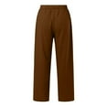 thumbnail image 3 of Women's Daily Elastic Waist Trousers Solid Color, Loose Fit, with Pockets, Sizes S XXXXXL, Suitable for All Seasons, 3 of 6