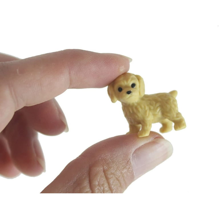 24 Cute Soft Flocked Tiny Dog Animal Figurines - Mini Dino Toys - Small Novelty Prize Toy - Party Favors - Gift- Easter Egg Filler - Small Novelty