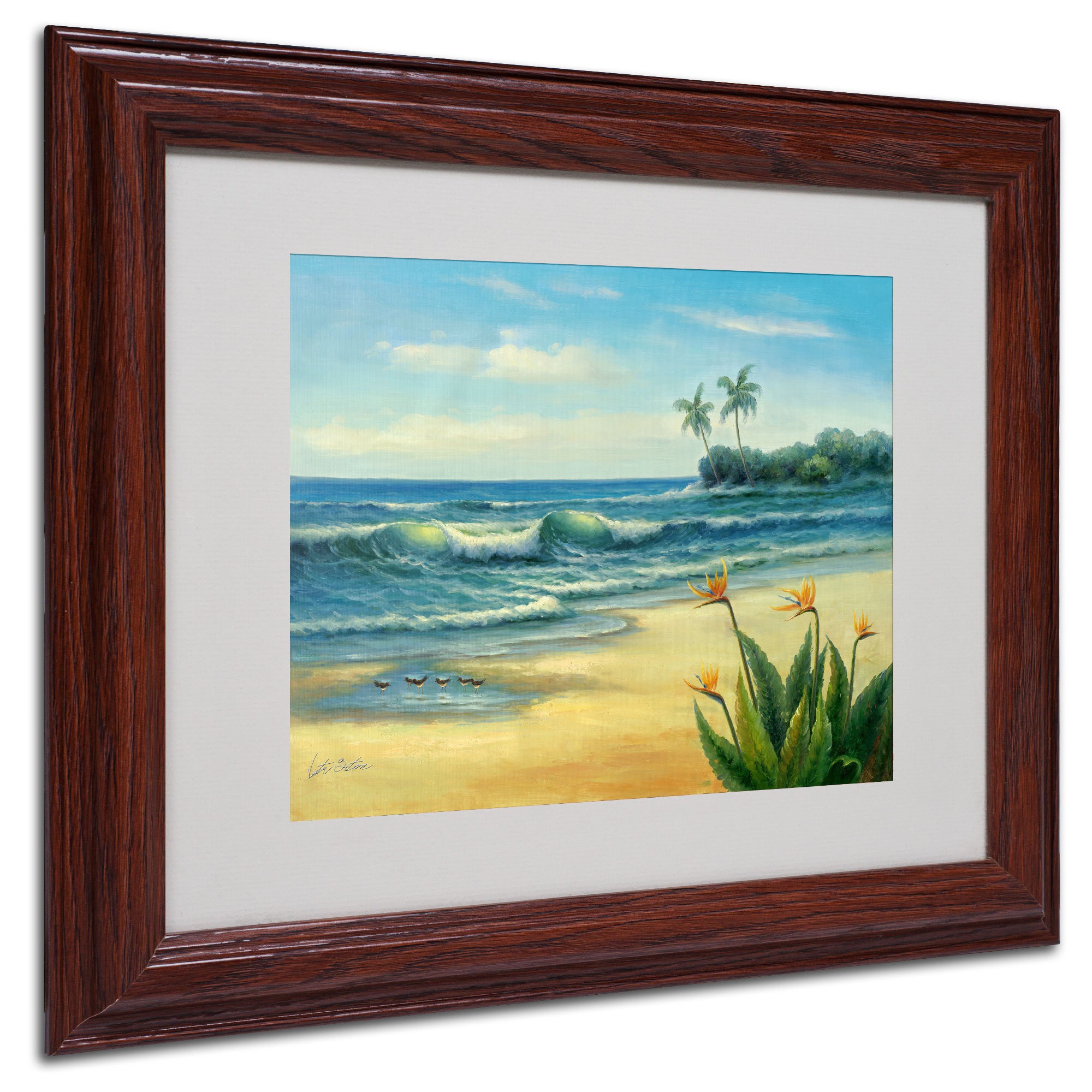 Trademark Fine Art "Paradise" Canvas Art by Victor Giton, Wood Frame