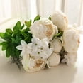 thumbnail image 1 of Fake Peony Flower with 13 Heads Artificial Plant for Wedding Home Accessories Room Decor Color:Spring Milky White, 1 of 6