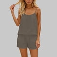 thumbnail image 5 of hoksml Women's Backless Sleeveless Cami 2 Piece Short Sets, Summer Beach Outfits, Elastic Waist Casual Shorts, 5 of 7