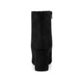 thumbnail image 2 of BLISSFUL STEP Women's Pointy Toe Side Zip Block Heel Ankle Boots Black 6.5, 2 of 7
