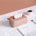 thumbnail image 4 of Caja de pañuelos Estuche de almacenamiento de papel fácil de usar Contenedor de servilletas elegante con mango de silicona para el hogar Sala Almacenamiento y organización del hogar Rosado Bewildely HA026335-02, 4 of 6