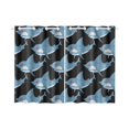 thumbnail image 3 of MKHERT Angry Sharks Window Curtains Kitchen Curtain Room Bedroom Drapes Curtains 26x39 inch, 2 Piece, 3 of 3