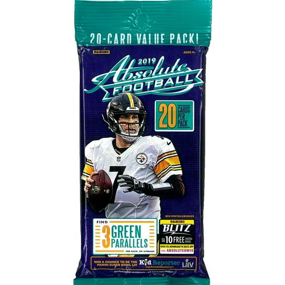 NFL Panini 2019 Absolute Football Trading Card VALUE Pack (20 Cards)