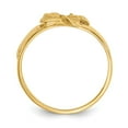 thumbnail image 2 of 14K Yellow Gold Ring Band Themed Satin & Diamond-Cut Plumeria, Size 7, 2 of 5