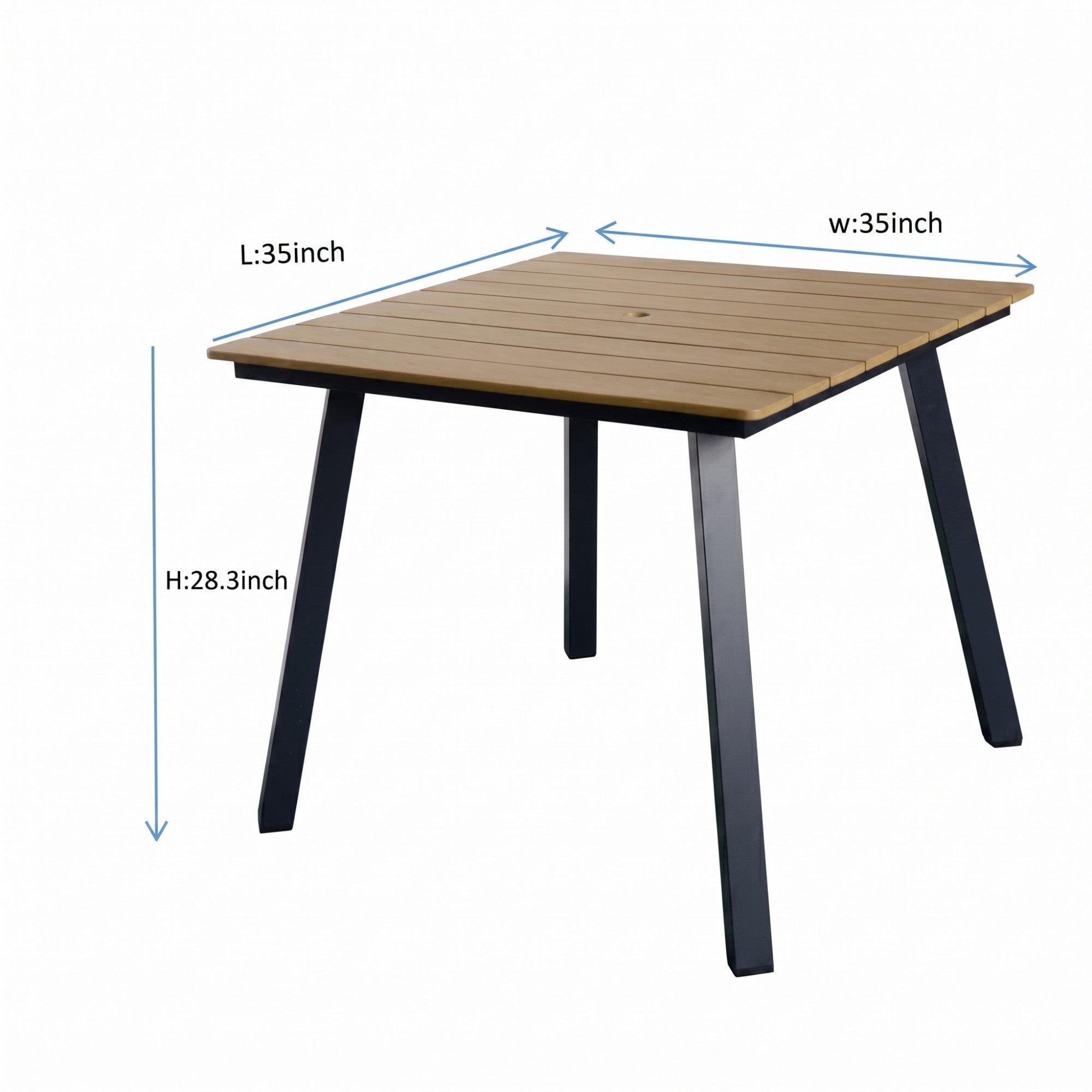 Sailvan Outdoor Dining Table Collection with Umbrella Hole, All-Weather Foldable & Square Options