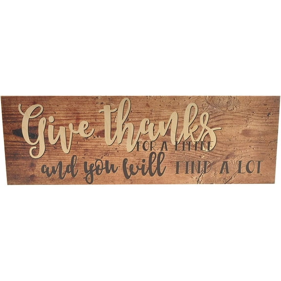 Give Thanks For A Little Rustic Wood Farmhouse Wall Sign 6x18