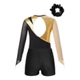 thumbnail image 4 of iiniim Kids Girls Gymnastics Bodysuit with Shorts Set Ballet Dance Leotard Matching Hair Scrunchie Tank Unitards Gold 10, 4 of 7