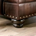thumbnail image 4 of Furniture of America Morgan Faux Leather T-cushion Loveseat in Brown, 4 of 8