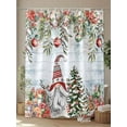 thumbnail image 4 of Blue Wooden Christmas Gnomes Extra Long Shower Curtain Set, Waterproof Shower Curtains for Bathroom, Xmas Tree Poinsettia Winter Washable Fabric Cloth Bath Curtain for Bathtub with Hooks 72x96 Inches, 4 of 6