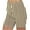 Khaki, variant on Uaswgudfs ​Striped Summer Lounge Shorts for Women - High Waist 4" Inseam Lightweight Comfort​ Blue L