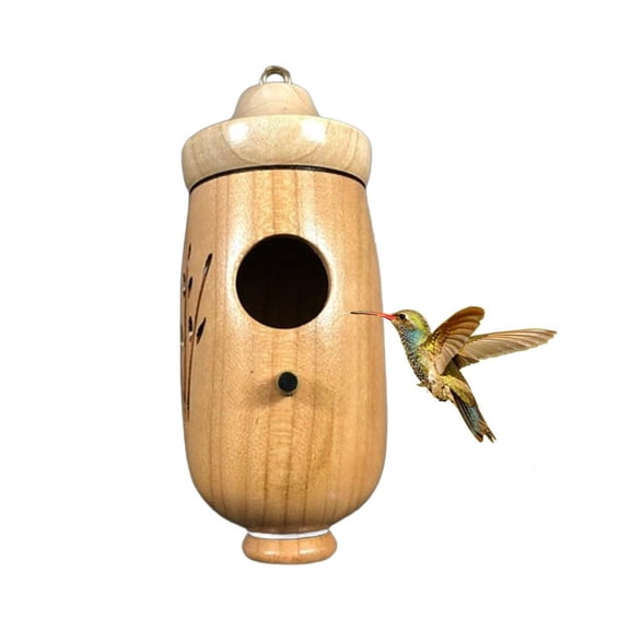 Agiufgs Wooden Hummingbird House 12, Sturdy Wood Construction with Easy Hanging Design, for Garden Yard Patio Backyard, Multicolor