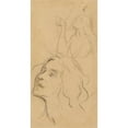 thumbnail image 3 of Henri Leopold Lévy 11x18 Black Modern Framed Museum Art Print Titled - Study of a Woman in Bust and a Woman's Face, 3 of 5