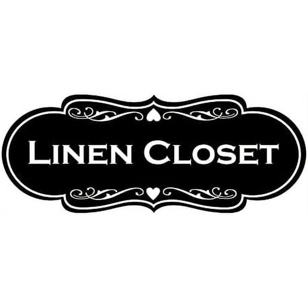 Designer Linen Closet Sign (Black) Large