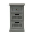 thumbnail image 4 of Baxton Studio Sheldon Modern and Contemporary Vintage Grey Finished Wood and Synthetic Rattan 3-Drawer Nightstand, 4 of 9
