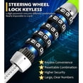 thumbnail image 3 of Steering Wheel Lock,  Lock Anti  Keyless Extendable Retractable Password 5 Coded Combination Lock, Heavy Duty Universal Fit (Green), 3 of 6