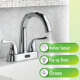 thumbnail image 2 of Juego central Faucet Homewerks 26-B423S-HW Touchless Chrome de 4 pulgadas, 2 of 8