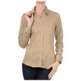 thumbnail image 3 of KOGMO Womens Basic Long Sleeve Button Down Shirts Office Work Blouse (S-3X), 3 of 7