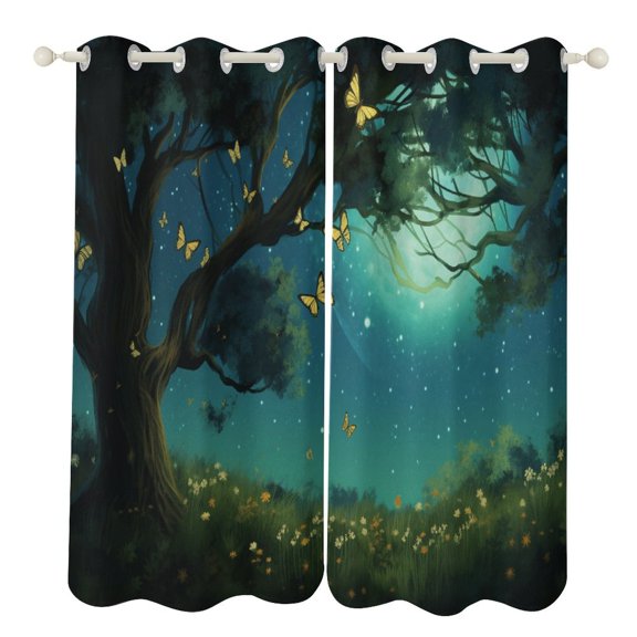 Landscape Butterfly Modern Window for Living Room Curtains for Child Bedroom Kitchen Decor Blinds Drapes