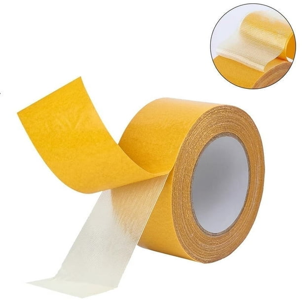 BTideas Cinta Adhesiva Transparente de Doble Cara Resistente, 1,96 X 65,61 Pies, 1 Rollo
