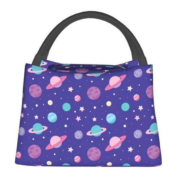 Fotbe Space Bolsa Térmica Portátil con Estampado, Bolsa de Entrega de Alimentos Aislada, Bolsa Reutilizable de Gran Capacidad para Comidas y Supermercado