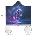 thumbnail image 3 of Funny Horse Wearable Blanket Hoodies for Women Men Adults Horse Lovers Soft Cozy Starry Sky Horses Hooded Blankets for Bedding Travel Decor Birthday Gifts 50X60 Inch, 3 of 5