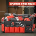 thumbnail image 4 of TOPEX 16 Inch Tool Bag, Multi‑Pocket Wide Mouth Tote, Foldable Hardware Organiser with Adjustable Shoulder Strap and Rotatable Steel Handle, 4 of 12