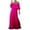 Hot Pink, variant on Off the Shoulder Dress Womens Fashion Casual Solid One Line Collar Sexy Off Shoulder Chiffon Dress