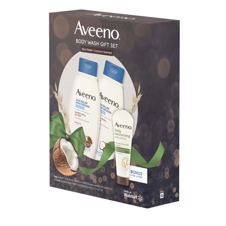 Aveeno Skin Relief Body Wash Gift Set with Body Lotion, 3 items