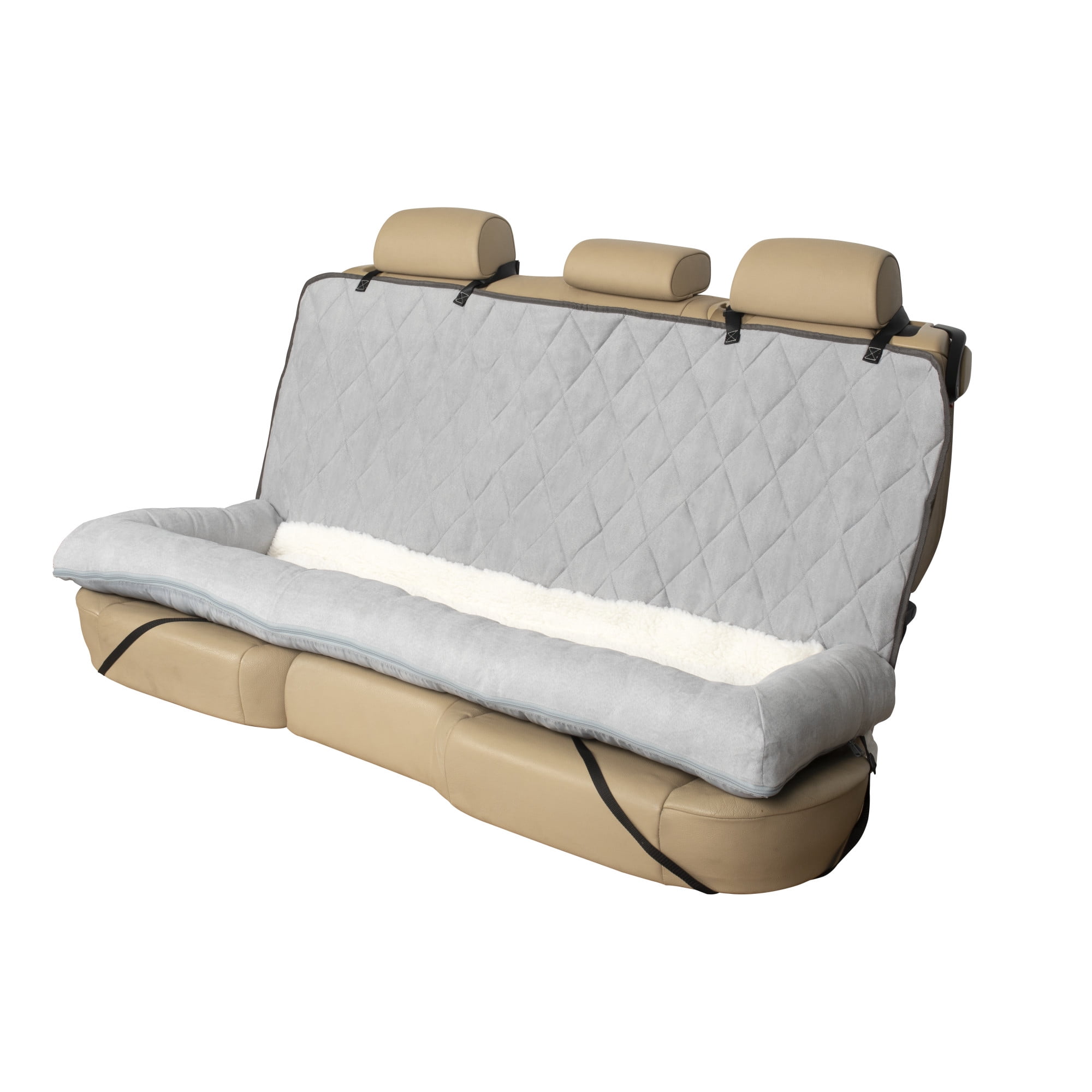 PetSafe Happy Ride Car Dog Bed, Bench Seat,  Pet Comfort Travel, Grey