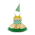 thumbnail image 4 of Yruioon Girls Christmas Ballet Dance Dress Xmas Santa Figure Ice Skating Costume Striped Leotard Green 16, 4 of 7
