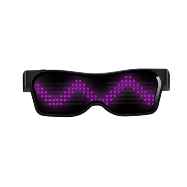 Gafas de fiesta con carga USB, gafas azules con Bluetooth para discoteca, gafas luminosas de cuatro colores con aplicación