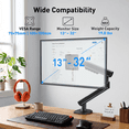 thumbnail image 6 of Kyspho FlowLift™  Pro Single Monitor Arm for 13-32 Inch Screens, Monitor Stand with MechaSpring,Tool-Free Mount,Full Motion Visual Adjustment Monitor Mount,C-Clamp & Grommet Hole,Holds 19.8 lbs, 6 of 13