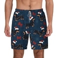 thumbnail image 2 of Picia Christmas Dachshund pattern Mens Swim Trunks with Compression Liner Stretch Beach Shorts Quick Dry with Zipper Pockets No-Chafing Board Shorts-Medium, 2 of 9