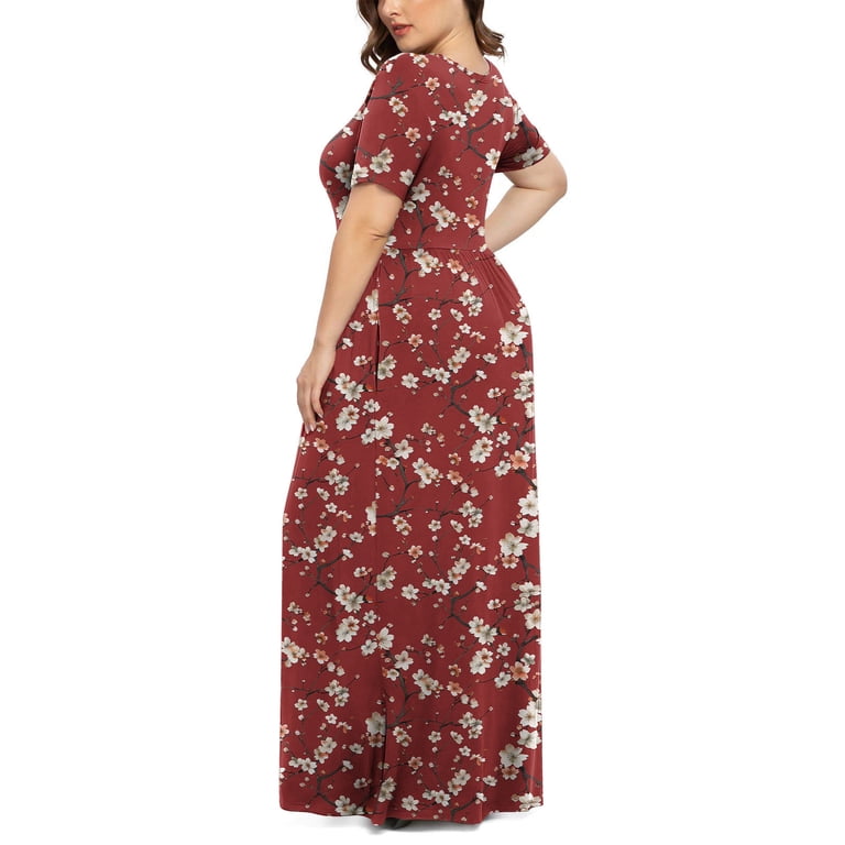 navy blue dress for baby girl Maxi Dresses for Women Ankle Length Floral Print Beach Long Flowy Dress  with Pockets 2025 Leaf Navy White Large at Amazon Women's Clothing store