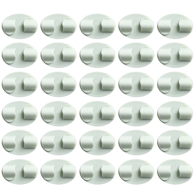 Generic Self-Adhesive Cable Organizer Clips, No-Nail Wire Management, 30-Pack Green (HW011)