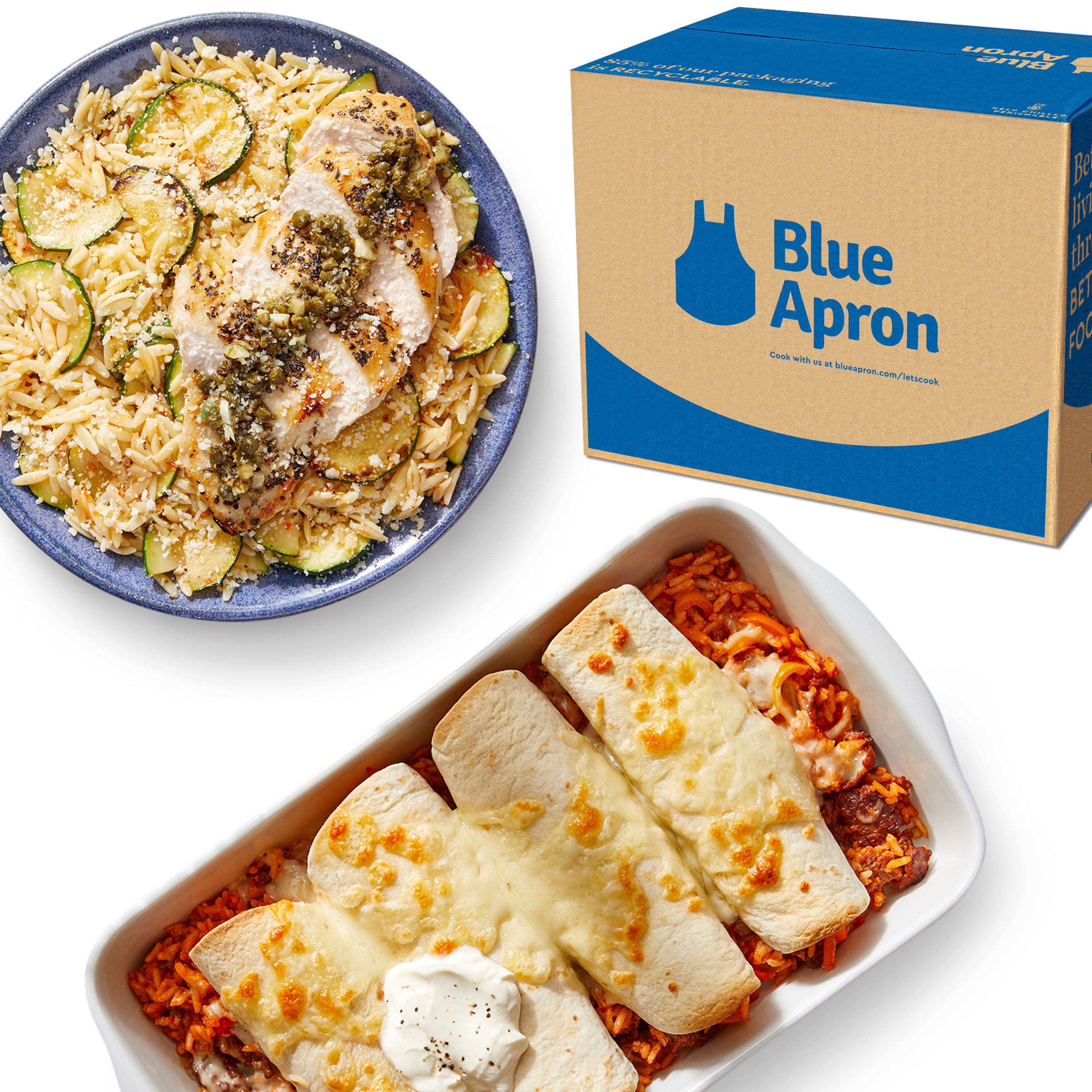 Blue Apron Enchiladas & Garlic Chicken Meal Kits, 2 Servings Each