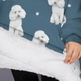 thumbnail image 3 of Oversized Wearable Blanket Hoodie,Poodle Dog and Footprint Sherpa Blanket Hoodie with Super Pockets,Super Warm Fuzzy Pullover for Women & Men, 3 of 6