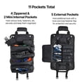 thumbnail image 6 of Speedway Motors Black Canvas Roll-Up Tool Bag Organizer with Heavy-Duty Oxford Cloth, Six Zippered Pockets, Removable Small Pouches, Adjustable Straps & Carry Handle, 6 of 14
