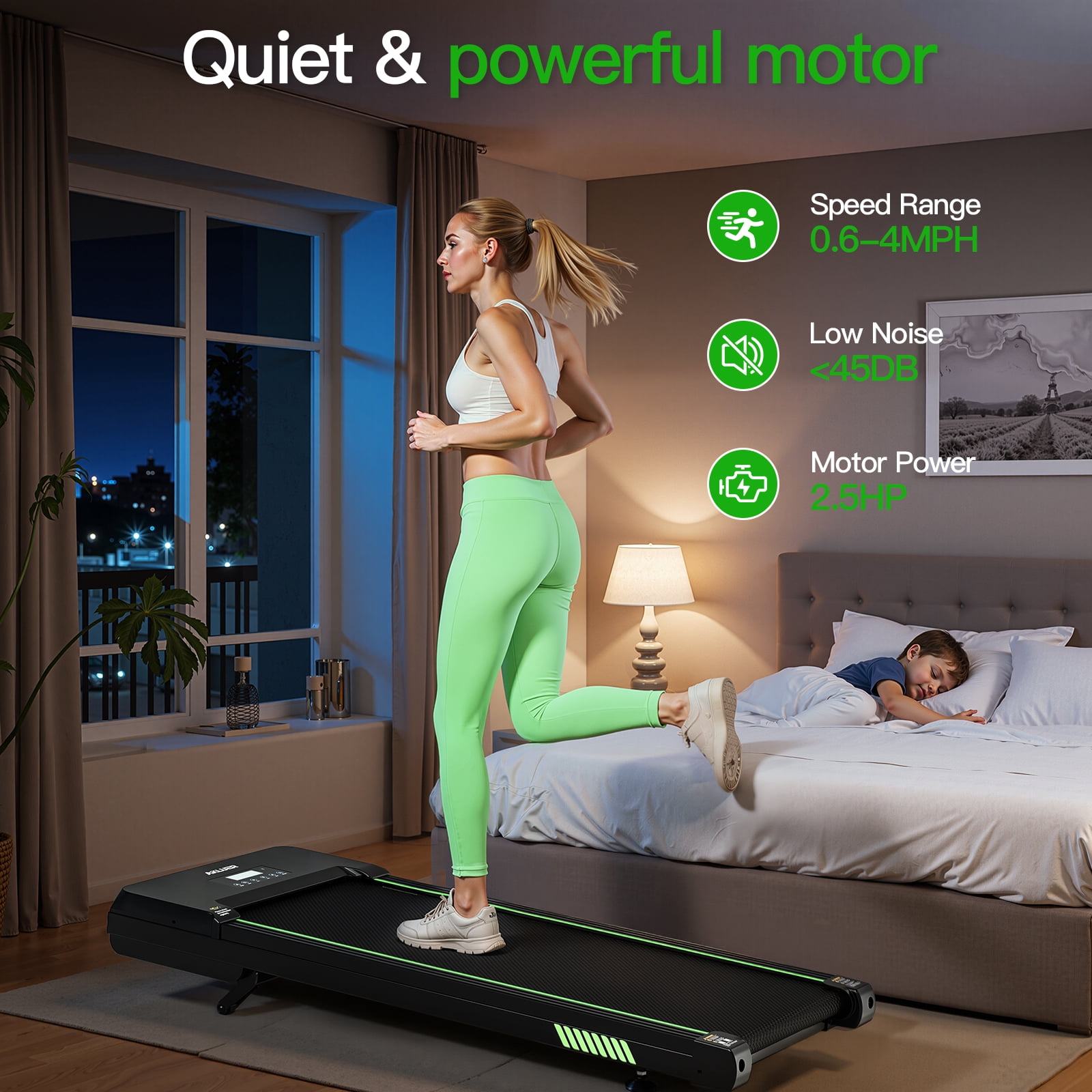 Akluer 2.5HP Walking Pad, with 12% Auto Incline Treadmills, Smart App Scenic Routes & Bluetooth Speaker for Home and Office