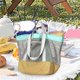 thumbnail image 1 of Bolso de playa de malla, bolso de hombro, práctico de viaje resistente a la arena, de playa para acampar, ir de compras en verano, viajar a la Amarillo, 1 of 8